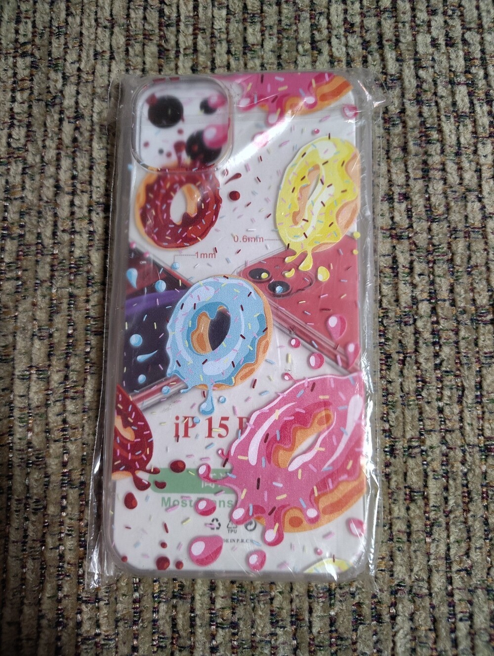 Donut Pattern Back Case for iPhone 15/15 Pro